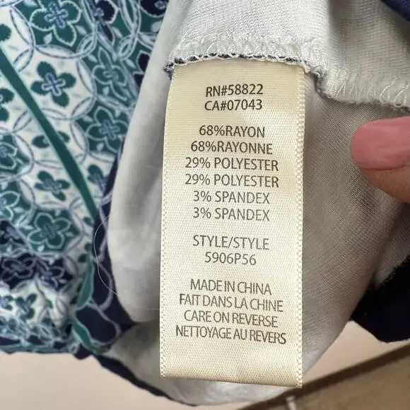 Max Studio Womens A-Line Dress Size Medium Geometric Boho Hippie Western Ranch - Picture 6 of 7